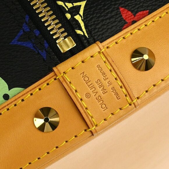 Louis Vuitton Black Monogram Multicolor Alma Handbag M92646 FL4057 184666 - Picture 3 of 9